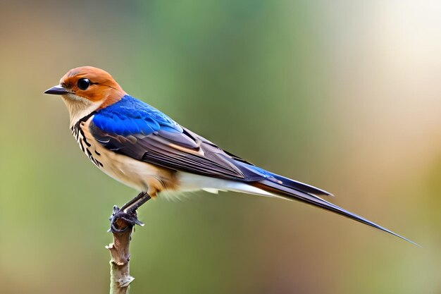 Photo lesser striped swallow bird isolated