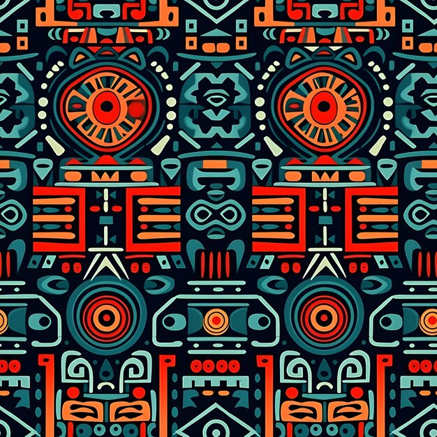 Photo let aztec inspiration bloom in seamless patterns