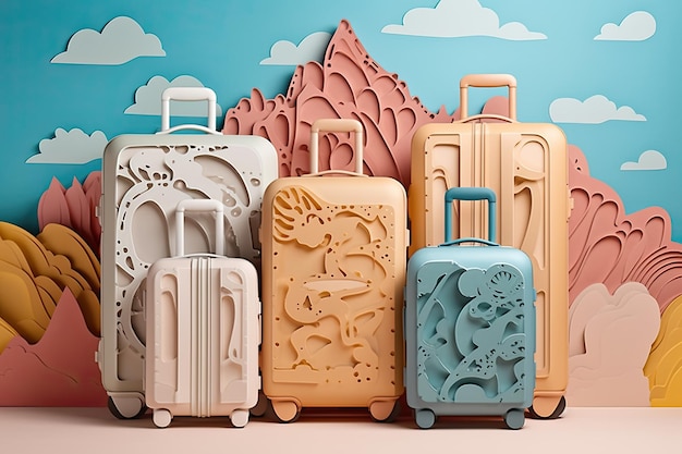 Let's Explore Together Three Giant Suitcases and a Magical Bag