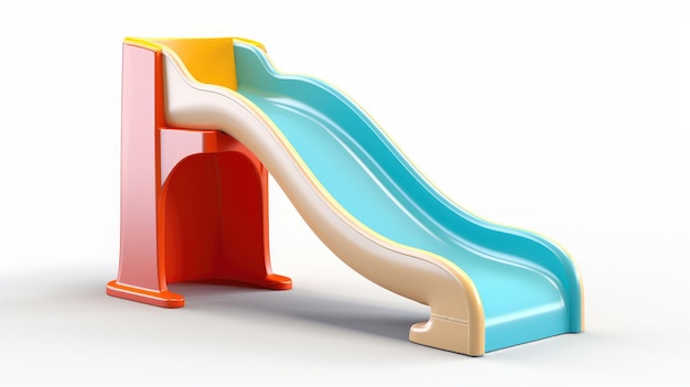 Фото Пусть дети скользят в мир веселья и приключений изолированный детский слайд на чистом белом фоне