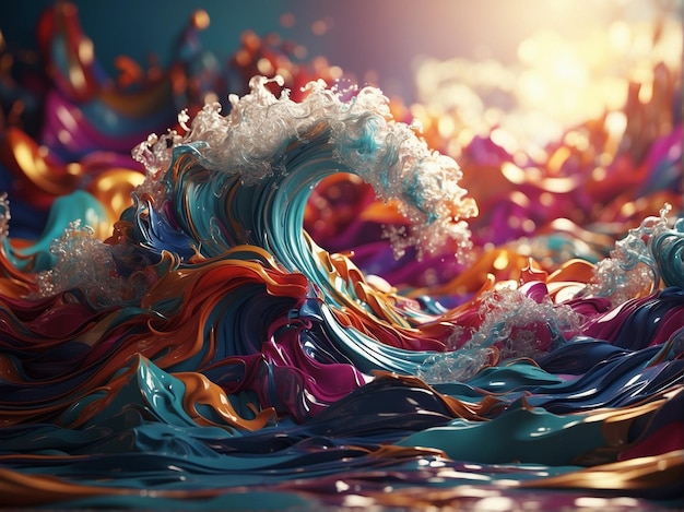 Photo let your imagination run wild as you envision a stunning display of abstract waves generted by ai