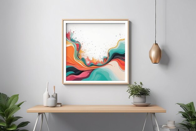 Photo let your imagination run wild with a framed art mockup featuring a blank white space