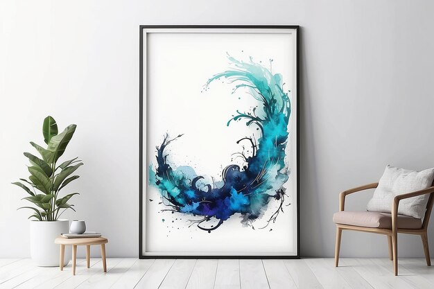 Let your imagination run wild with a framed art mockup featuring a blank white space