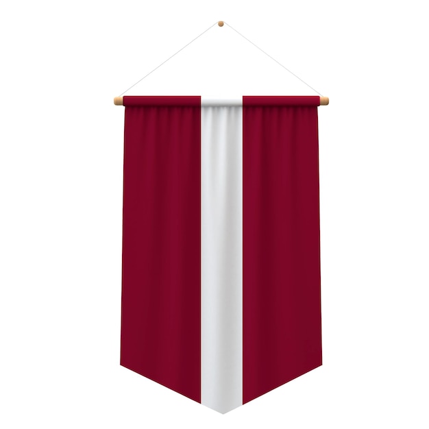 Letland vlag doek hangende banner 3d rendering