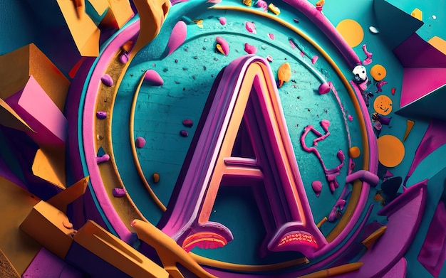 Photo letter a in 3d