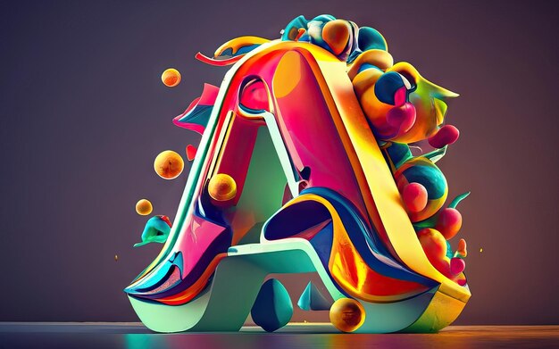 Letter A in 3D