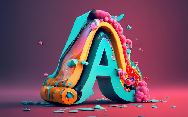 Letter A in 3D