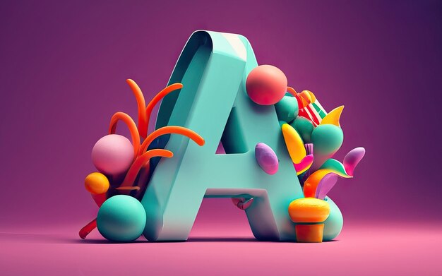 Letter A in 3D