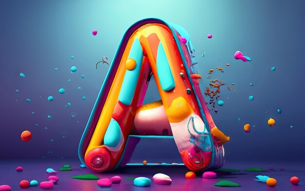 Letter A in 3D