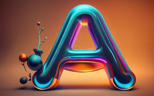 Photo letter a in 3d