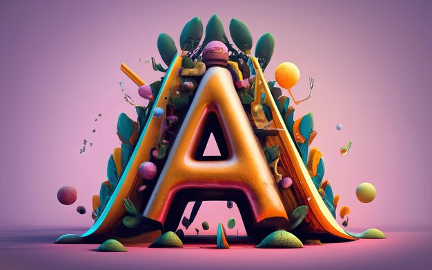 Letter A in 3D