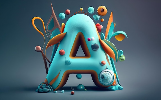 Letter A in 3D