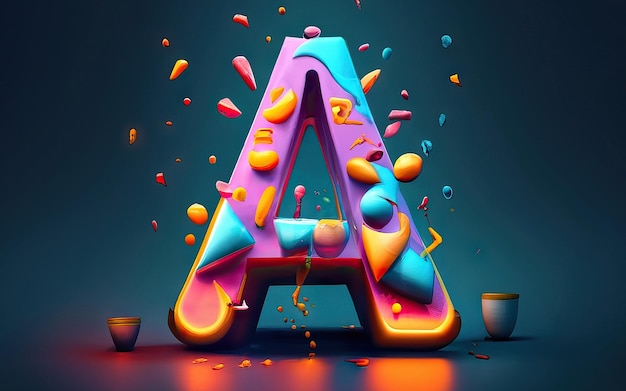 Letter A in 3D