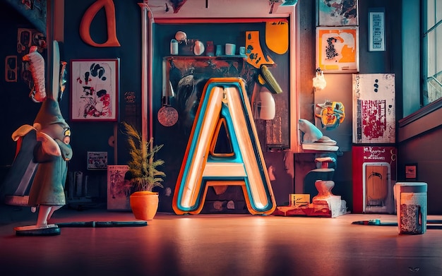 Photo letter a in 3d