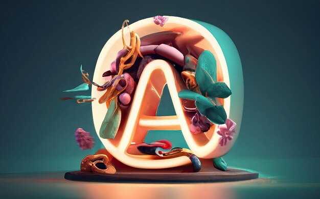 Photo letter a in 3d