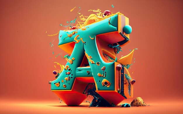 Letter A in 3D