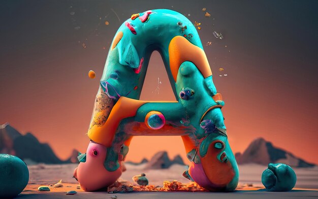 Photo letter a in 3d