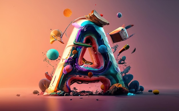 Letter A in 3D