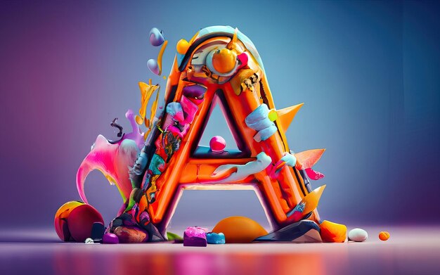 Photo letter a in 3d