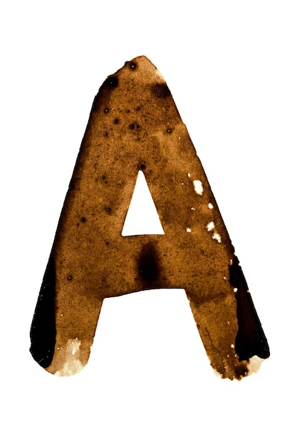 Letter A - alfabet in koffie