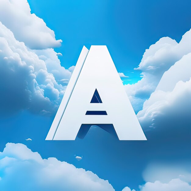 Foto letter a-logo in de lucht met wolken generatieve ai