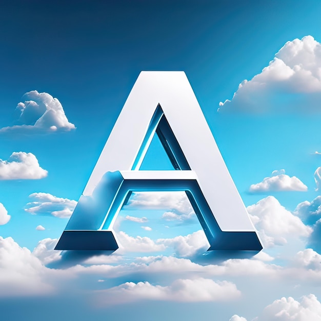 Foto letter a-logo in de lucht met wolken generatieve ai