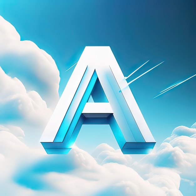 Foto letter a-logo in de lucht met wolken generatieve ai