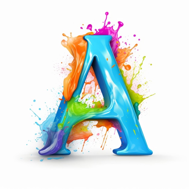 Letter A-logo met kleurenplons