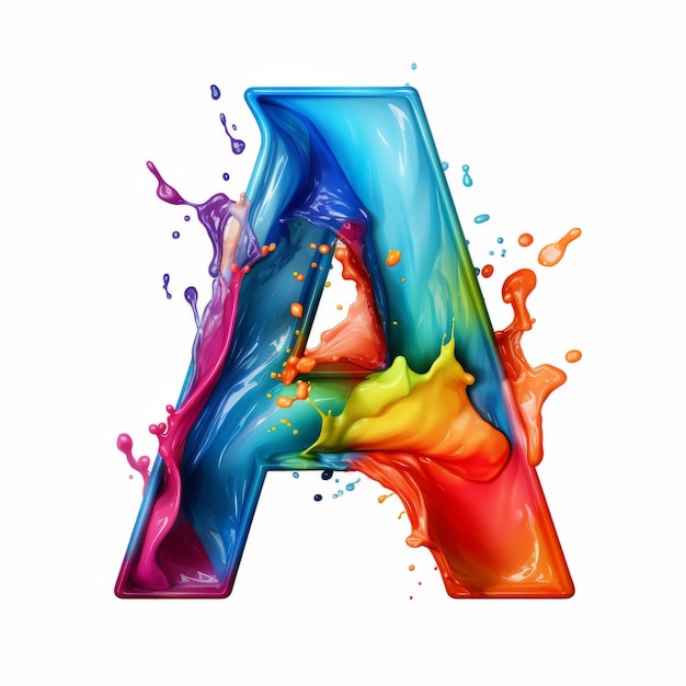 Foto letter a-logo met kleurenplons