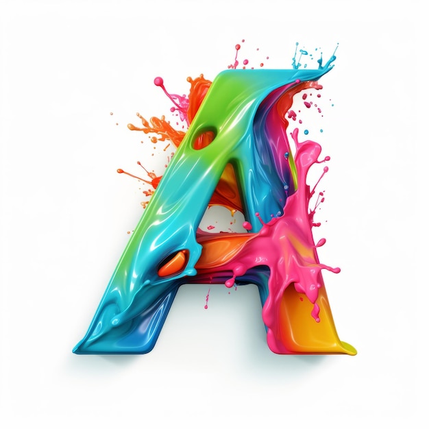 Letter A-logo met kleurenplons