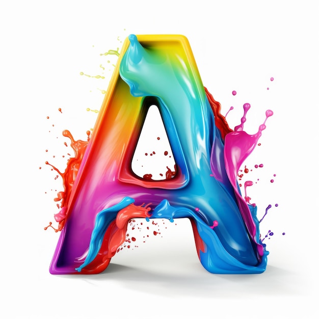 Letter A-logo met kleurenplons