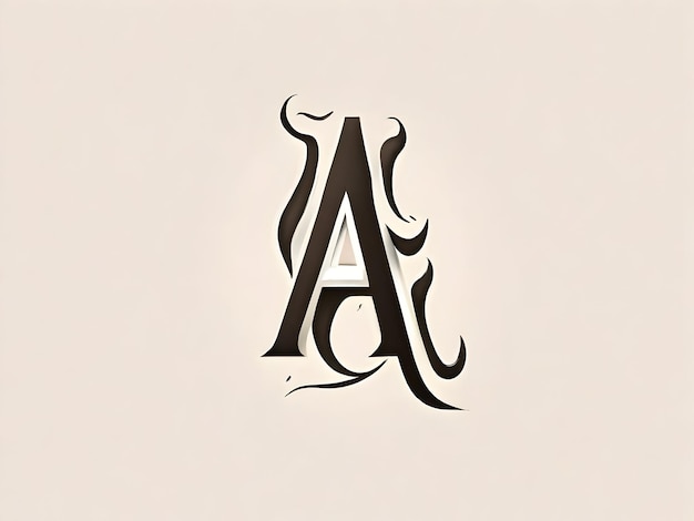 Foto letter a-logo-ontwerp met modern minimalistisch houten aquarel- en mascottestijlontwerp