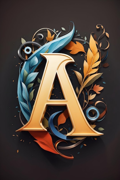 Letter A-logo-ontwerp met modern minimalistisch houten water- en mascottestijlontwerp