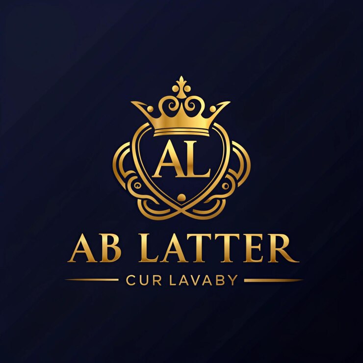 Photo letter ab ornamental golden logo concept design