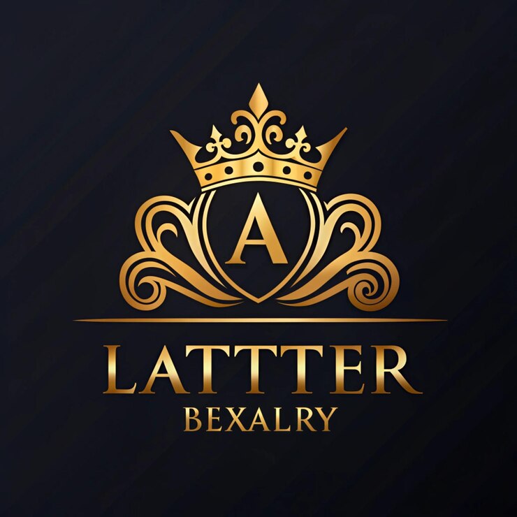 Photo letter ab ornamental golden logo concept design