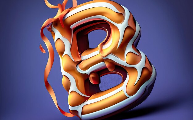 Letter B in 3d