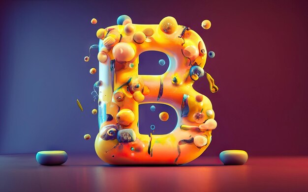 Letter B in 3d