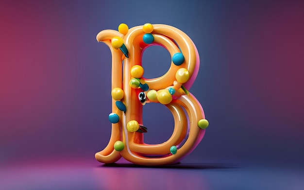 3D로 된 문자 B