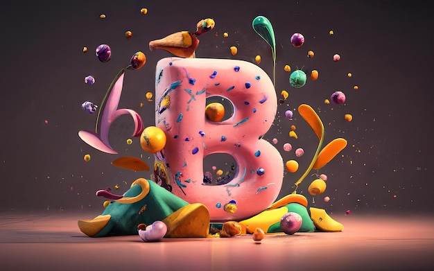 3D の文字 B