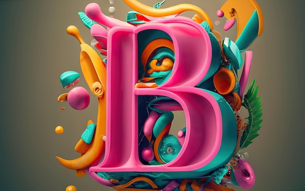 Letter B in 3d