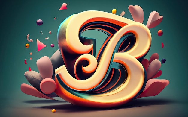 3D の文字 B