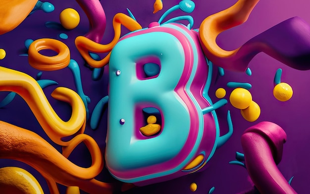 Letter B in 3d