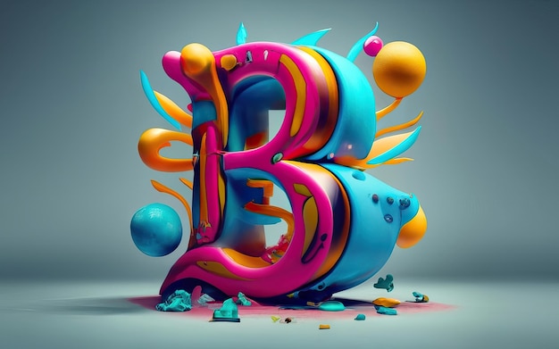 Lettera b in 3d