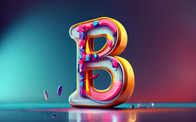 Letter B in 3d