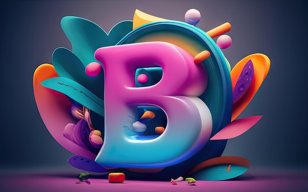 Letter B in 3d