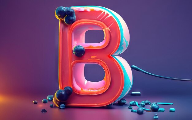 Letter B in 3d