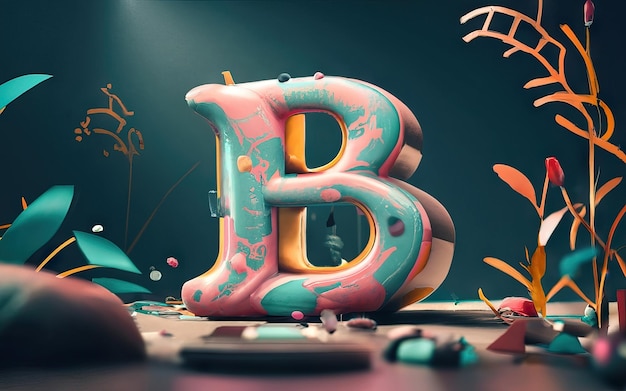 Photo letter b in 3d