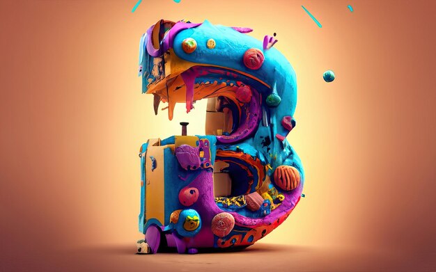 Photo letter b in 3d