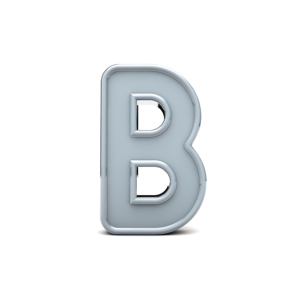 Letter B beveled capital letter 3D Rendering