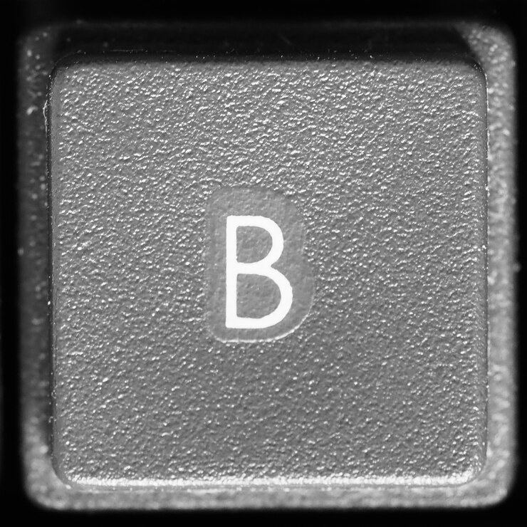 Letter B on computer keyboard
